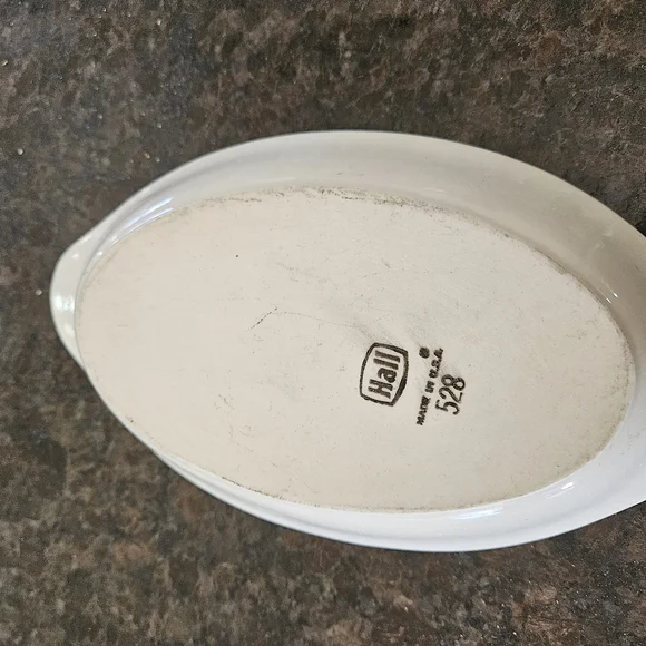 Hall 528 White Ironstone Small Oval Bowl - Picture 4 of 4